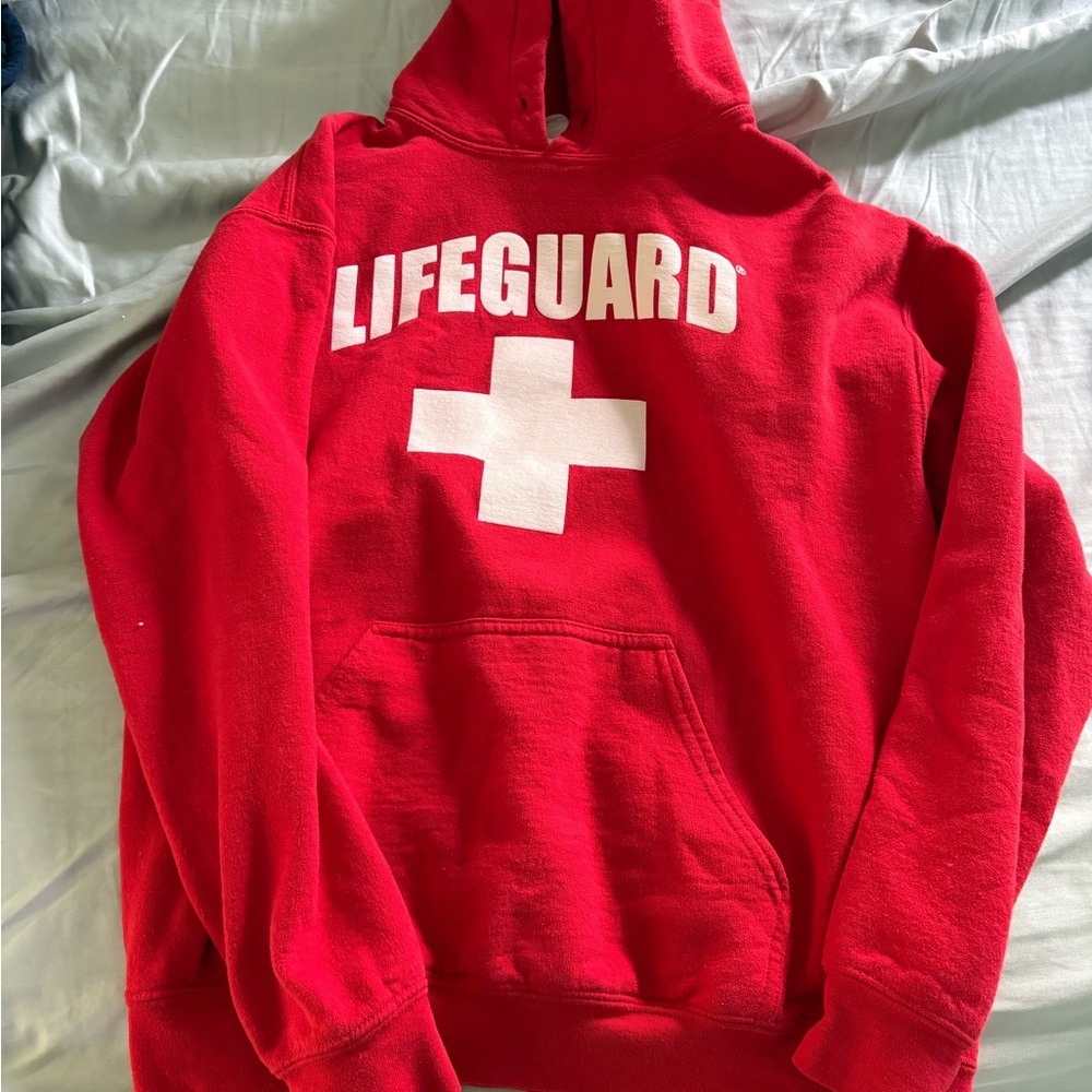 Red Lifeguard Hoodie by Popularity Products